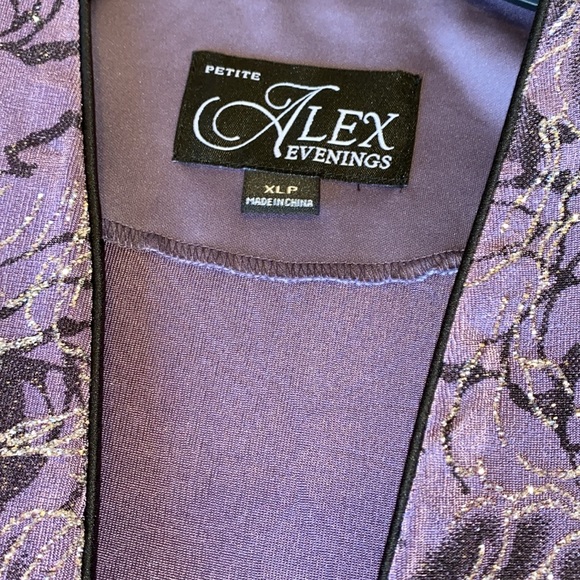 NWT ⭐️Alex Evenings jone button jacket  & tank, floral pattern w/glitter accent - Picture 3 of 9